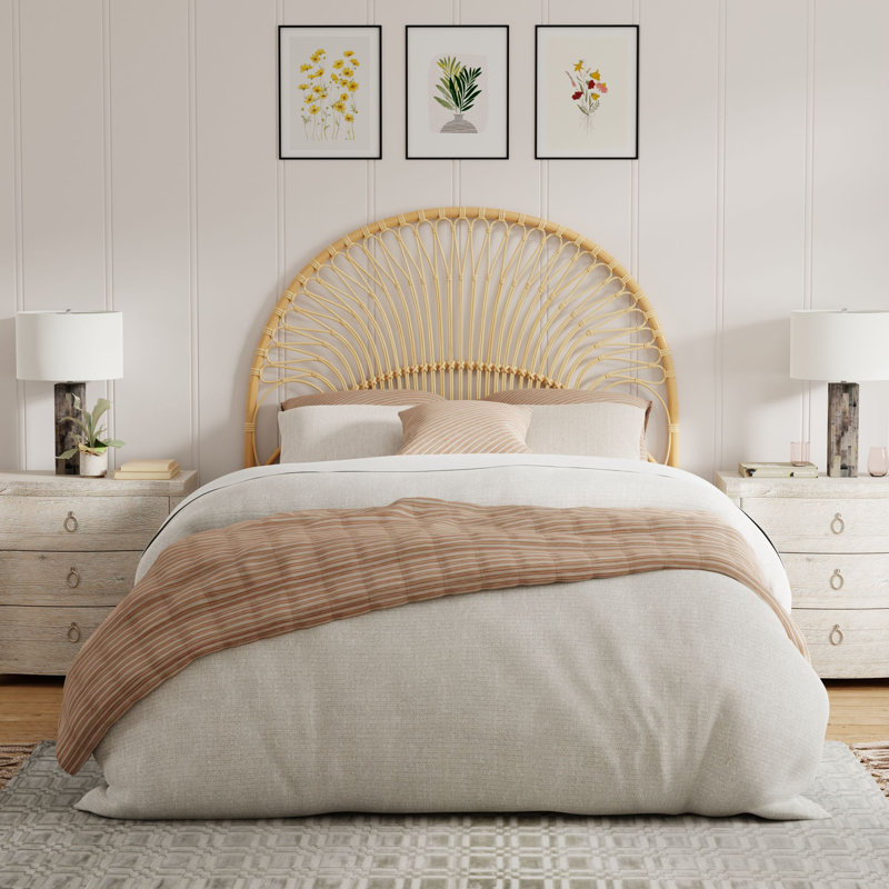 Natural Hand-Crafted Rattan Twin Headboard