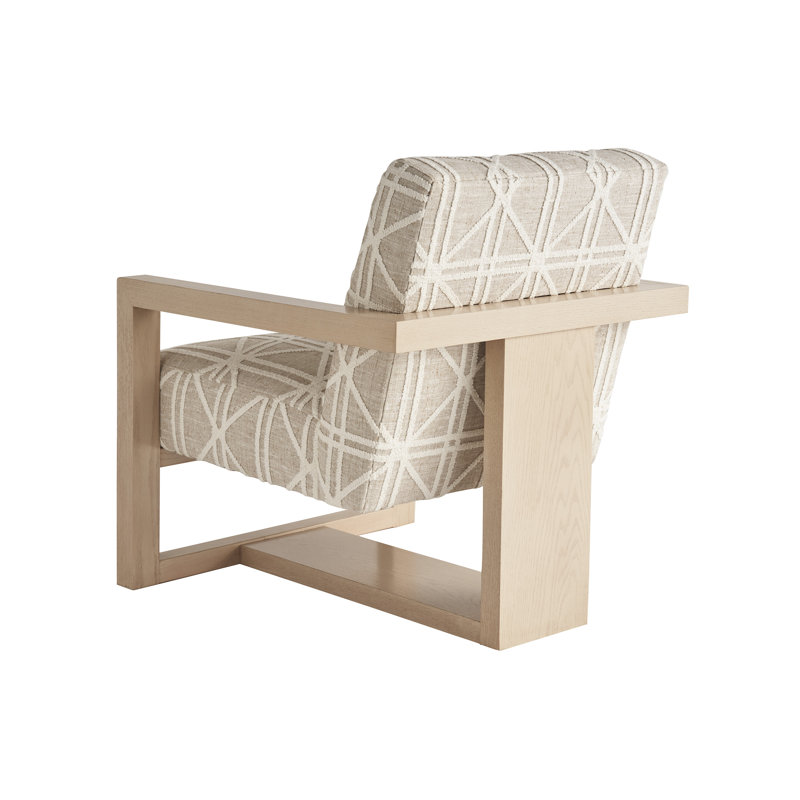 Sunset Key Upholstered Armchair, Gray/Ivory Polyester
