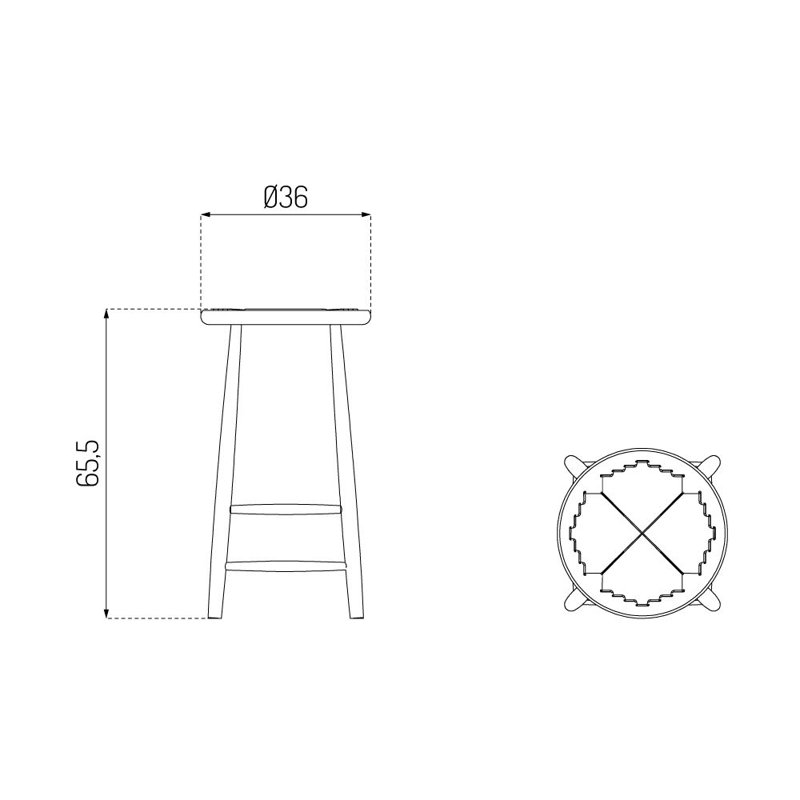 J165 by Jørgen Bækmark, Counter Stool (25.79" Seat Height), Jet Black