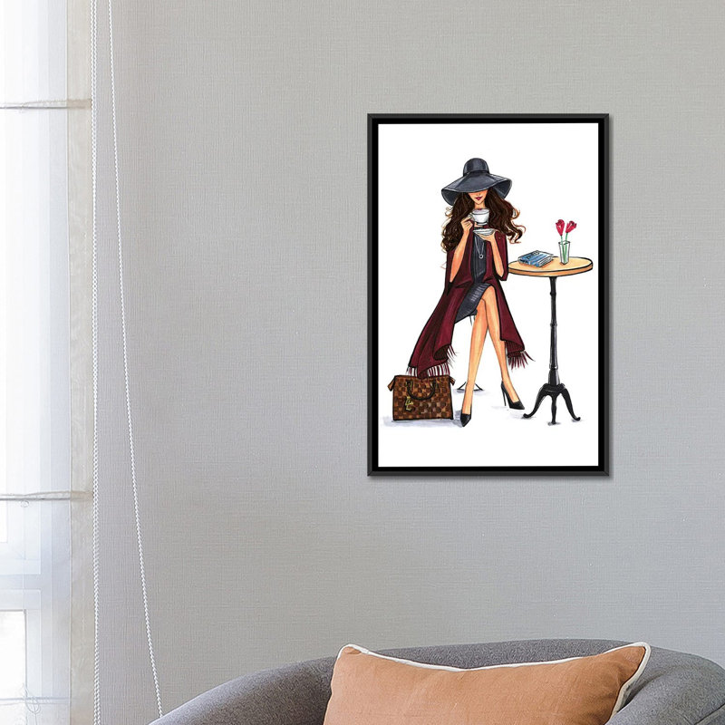 Lady Latte Lady Latte (Brunette) by Rongrong DeVoe - Gallery-Wrapped Canvas Giclée, 26" H x 18" W x 1.5" D, No Mat