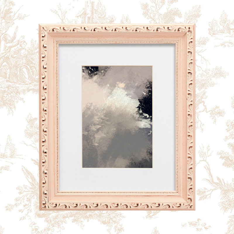 Imelda Wood Embossed Picture Frame with Mat, Off White, 5" x 7" Matted to 4" x 6"