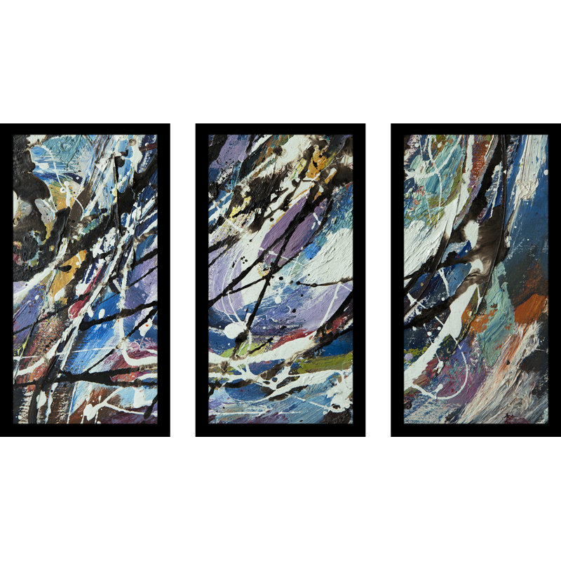 « escape », ensemble de 3 reproductions d’art encadrées, H 33,5 po x l 52,5 po x P 1 po