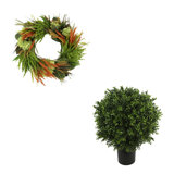 Traditional Hydrangea Fall  with UV Rated Outdoor Boxwood Drop-In