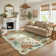 Garbrand Machine Washable Floral Farmhouse Area Rug with Non-Slip Backing for Living Room, Dining Room, Bedroom