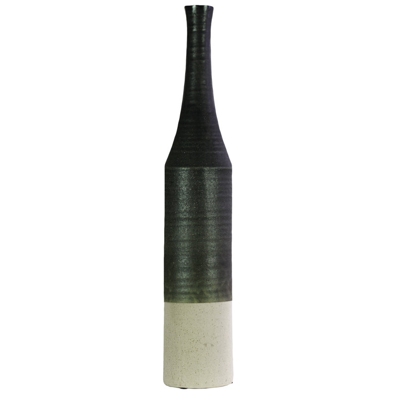 Goggins Ceramic / Porcelain Floor Vase, 27.5" H x 5.5" W x 5.5" D, Black