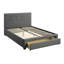 Grand lit avec rangement en polyfibre gris et compartiment de tête de lit moderne-828624149