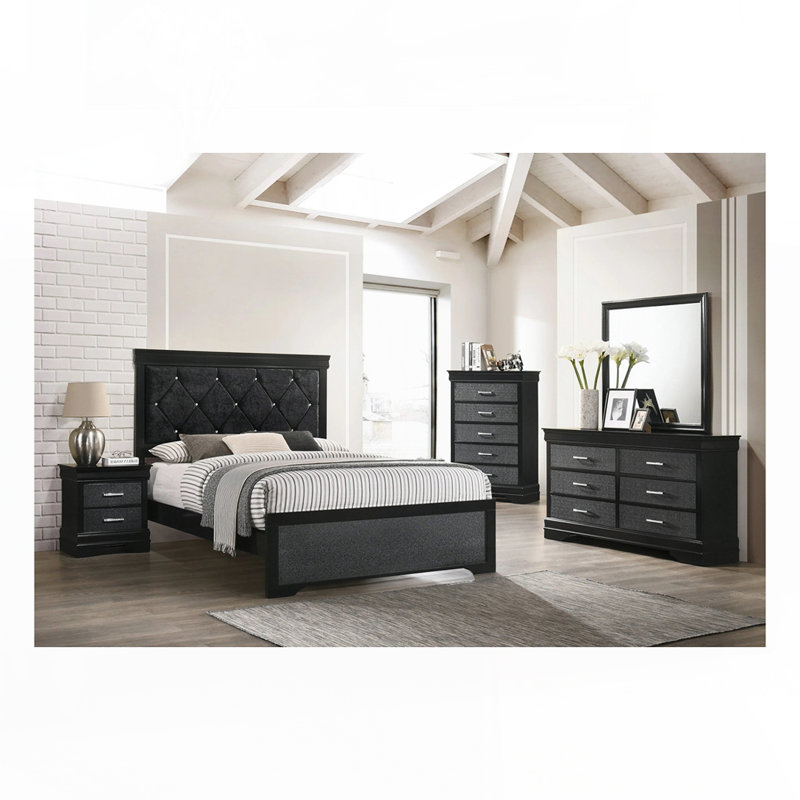 Commode haute 5 tiroirs, Noir
