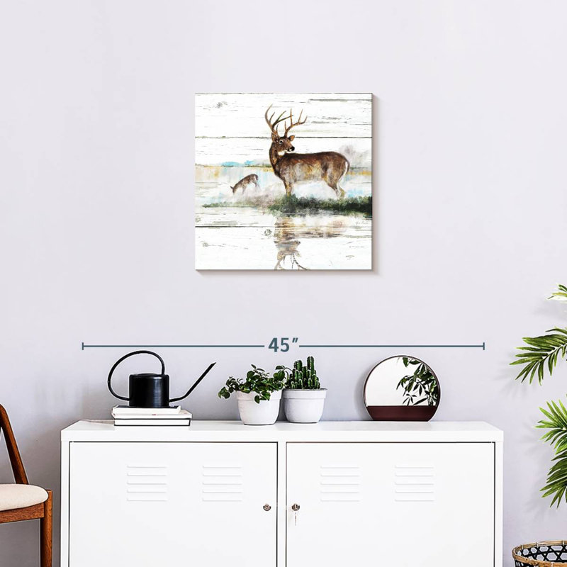 Crowle Rustic Misty Deer, 20" H x 20" W