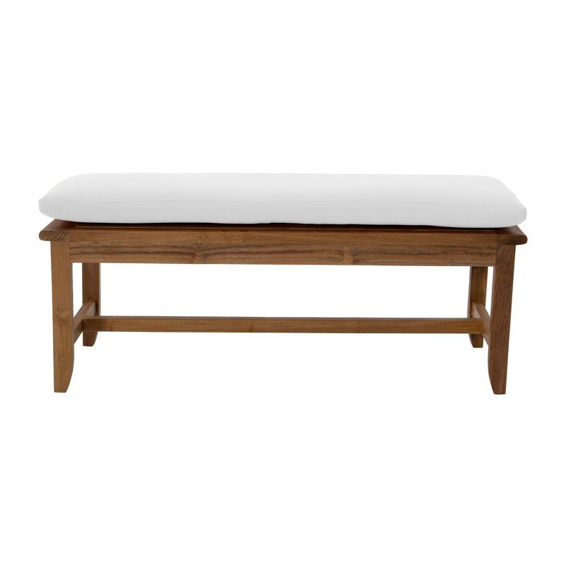 Jamshida Outdoor Teak Bench, 18" H x 72" W x 50" D, White
