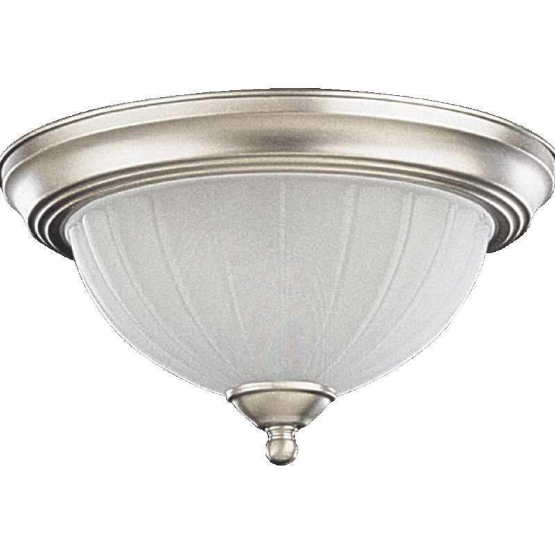 Holley Glass Flush Mount, Satin Nickel