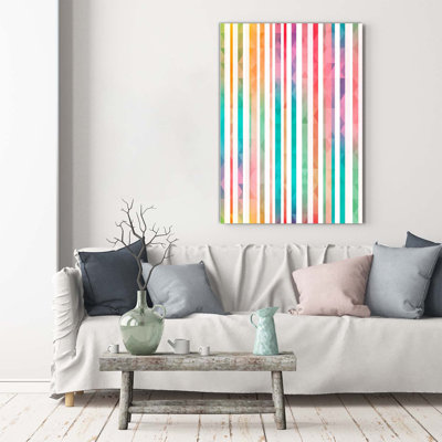 Colored Stripes - Wrapped Canvas Print