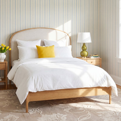 Seabrook Wood Bed with Upholstered Headboard