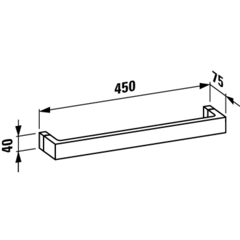 Kartell Wall Mounted Towel Bar, Crystal Transparent