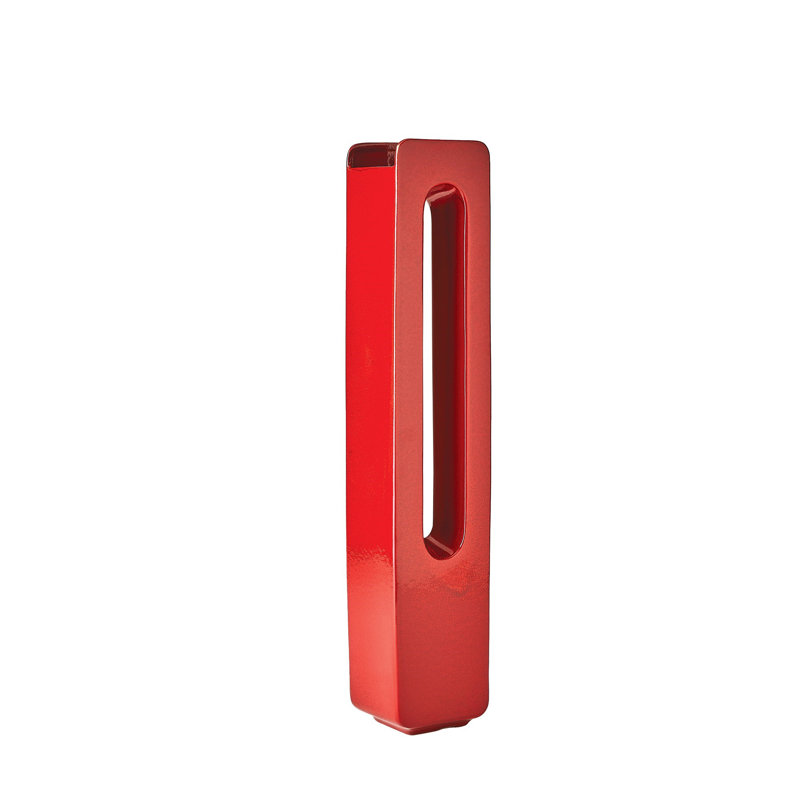 Vase de table en céramique, Rouge riche, H 27 po x l 5,25 po x P 4,25 po