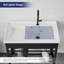 32" W Freestanding Laundry Sink with Integrated Washboard and Black Metal Frame