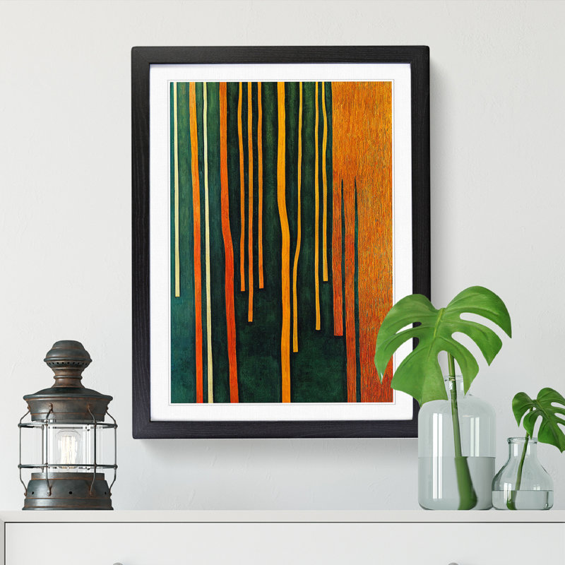 Rain Forest In Abstract Vol.2 - Single Picture Frame Print, Black, 64cm H x 46cm W x 2cm D