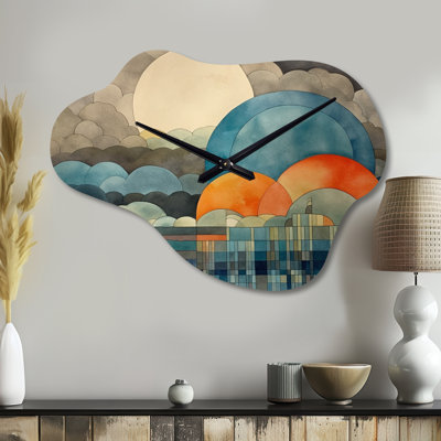 Bibbins - Horloge murale de plage moderne en forme de nuage