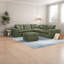 Canapés modulaires confortables avec repose-pieds, design vert moderne pour le salon