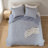 3-Piece Queen 3 Piece Ruffle Printed Quilt Set,Blue