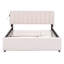 Queen Size Upholstered Platform Bed With Twin Xl Trundle - Beige For A Classic And Inviting Bedroom Comfortable-735282957