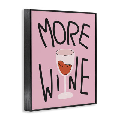 Plus de vin sur fond rose, estampe numérique, design par House Of Lulu