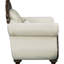 Fauteuil en cerise et tissu beige Pierce