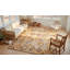 Tapis en laine noué à la main de conception unique 9 pi x 12 pi moutarde / brun / blanc / beige