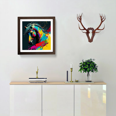Horse Pop - Single Picture Frame Print on Wood
