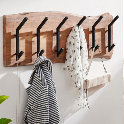 Birchfield Solid Wood 6 - Hook Wall Mounted Coat Rack