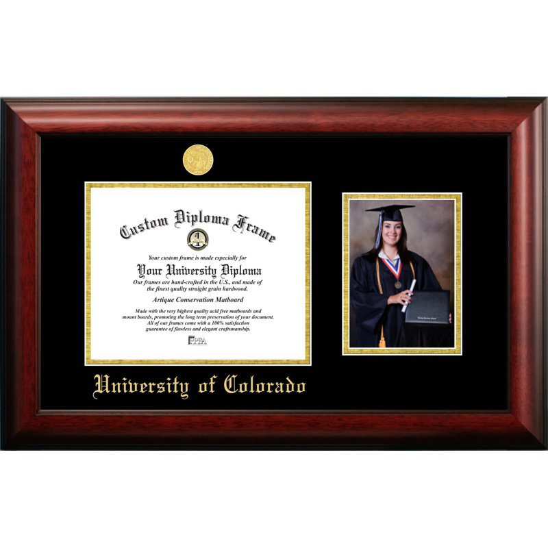 Cadre photo boulder diplôme en relief university of colorado, 5 po x 7 po; 8 po x 10 po