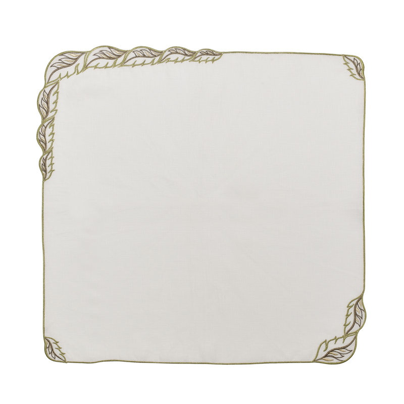 Winding Vines Napkin, White/Green