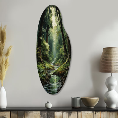 «River Into Enchanted Woods I» - Décoration murale irrégulière en forme de forêt