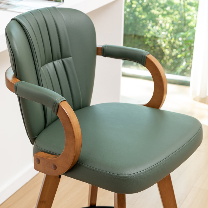 Swivel Upholstered Counter Stool, Green, Bar Stool (76.2cm Seat Height)