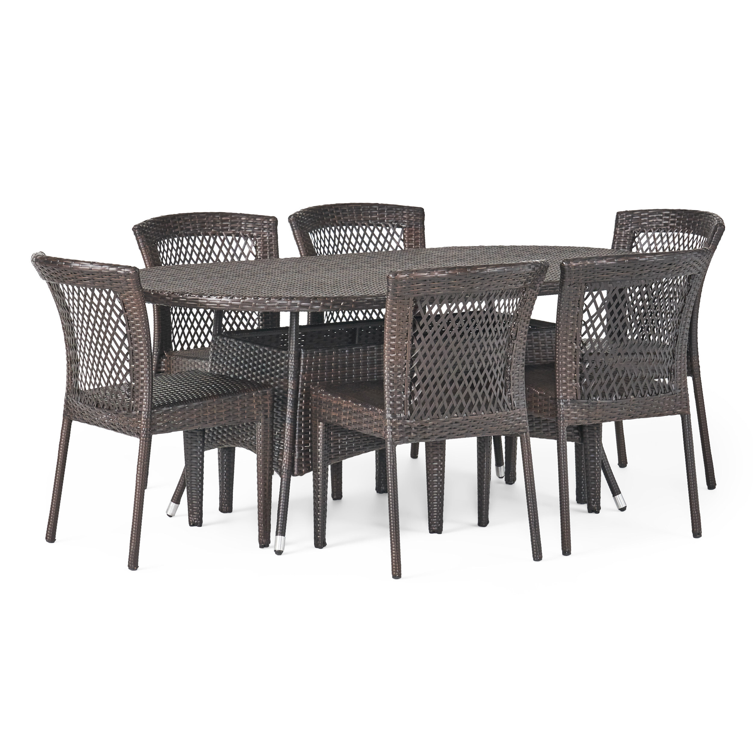 Bayou Breeze 6 - Person Oval Outdoor Dining Set | Wayfair