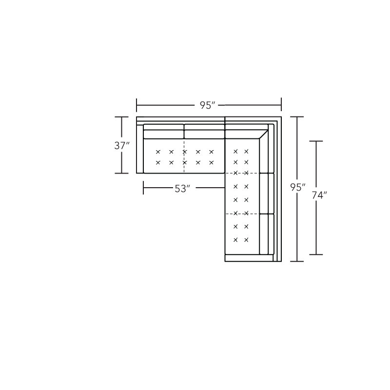 MCM Sectional, Right Hand Facing, Performance Weave - Natural