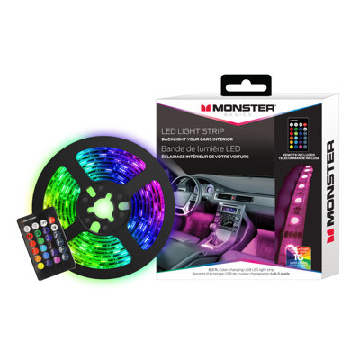 Bande lumineuse multicolore de 6,5 pi, créant un éclairage couleur personnalisable, fonctionne dans n'importe quel espace