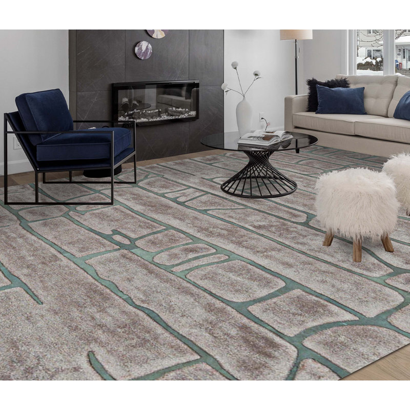Abstract Area Rug in Brown