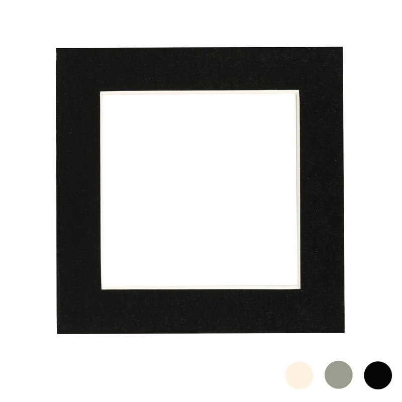 Bevelled Shadow Box Picture Frame with Mat, Black, 15cm H x 15cm W x 0.5cm D