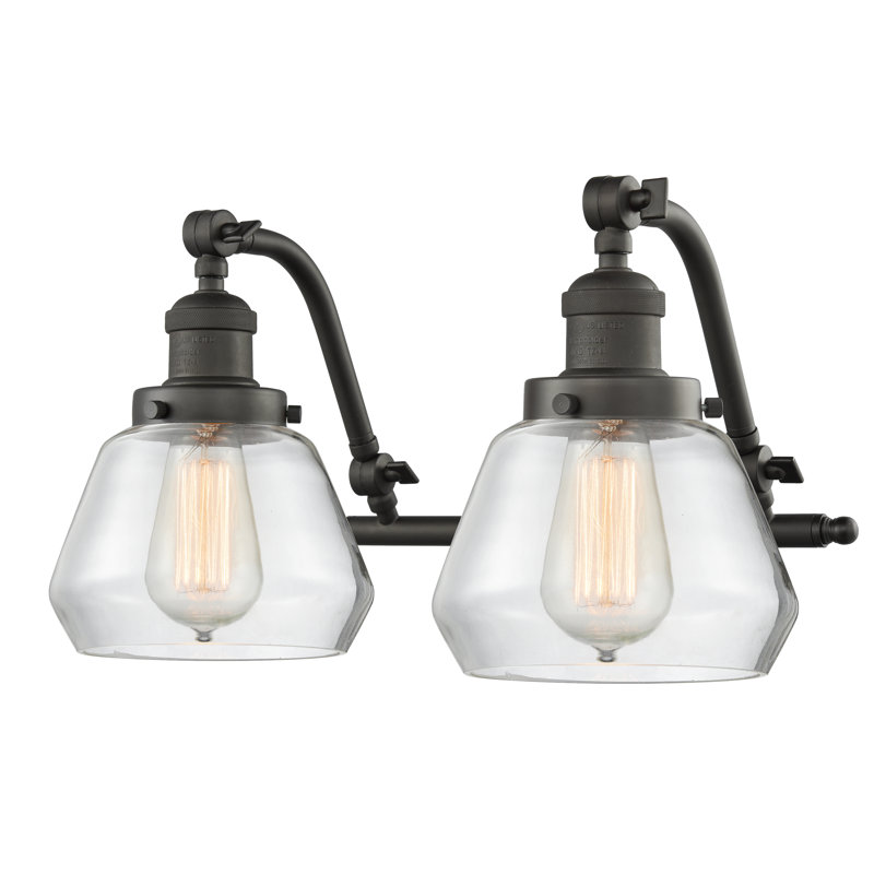 Éclairage pour salle de bain 2 lumières à intensité variable Keefe, Bronze huilé, Ampoule DEL rétro de 3,5 watts, Transparent