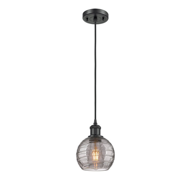 Luminaire suspendu à 1 lumière Carner, H 17,75 po x l 5,88 po x P 5,88 po, Noir mat