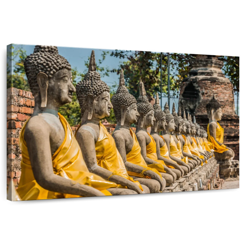 Adella rangée de bouddhas, H 32 po x l 48 po