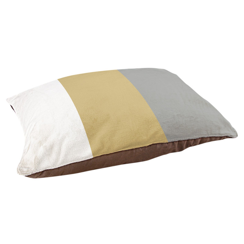 Coussin Colorado, Moyen (l 28 po x P 18 po x H 6 po), Milieu or / gris