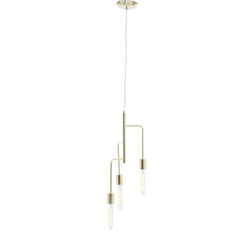 Bowley 3 - Light Bulb Pendant, Gold/White