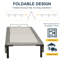 Haslet 14″ Folding Steel Platform Bed Frame – Full, Grey Upholstered Mesh, Adjustable Legs, Tool-Free Setup-1279866535
