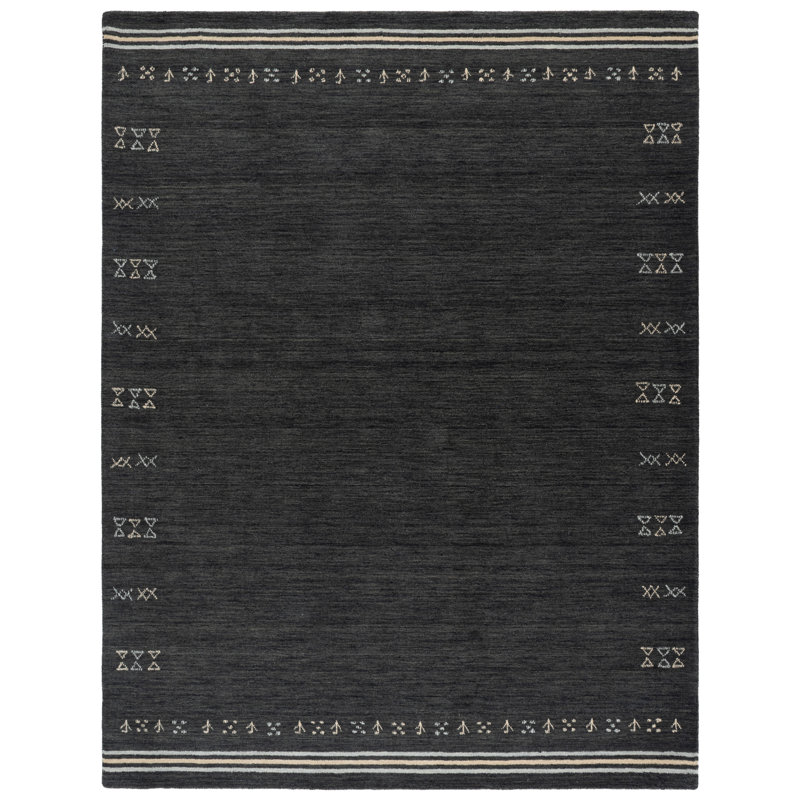 Himalaya Hand Loomed Wool Geometric Indoor Rug, 8'-0" x 10'-0" Rectangle