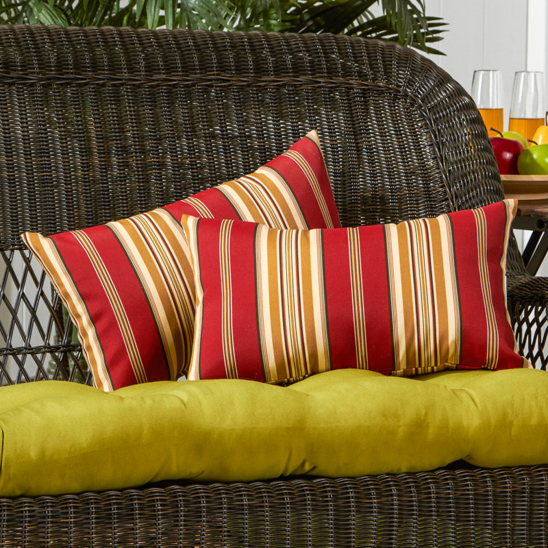 Henrich Indoor/Outdoor Striped Lumbar Pillow, Roma Stripe
