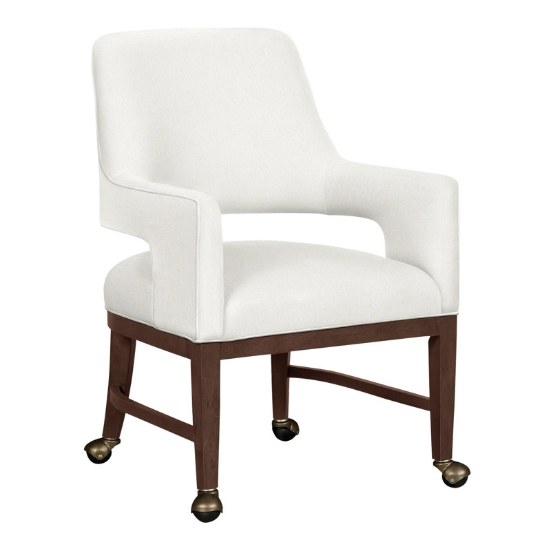 Chaise avec accoudoirs Josie Grande, Perigold améliorer blanc, Noyer