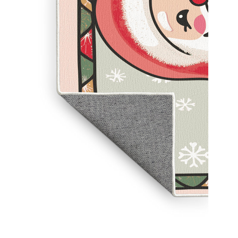 Tapis de vacances d'hiver de Noël lavable The Holiday Aisle®, Rectangulaire 7 pi x 10 pi