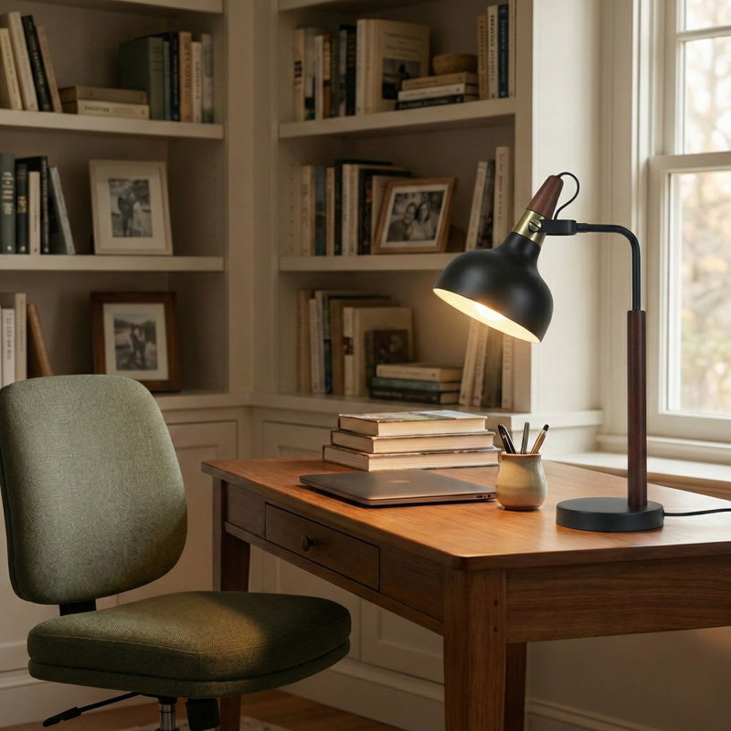 LAMPE DE TABLE EN PLASTIQUE NOIRE AVEC SAHDE Edmea