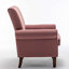 Fauteuil à accoudoirs roulés traditionnel, structure en bois de bouleau massif avec pieds fuselés bruns, chaise rembourrée en mélange de polyester avec siège rembourré de mousse pour le bureau du salon